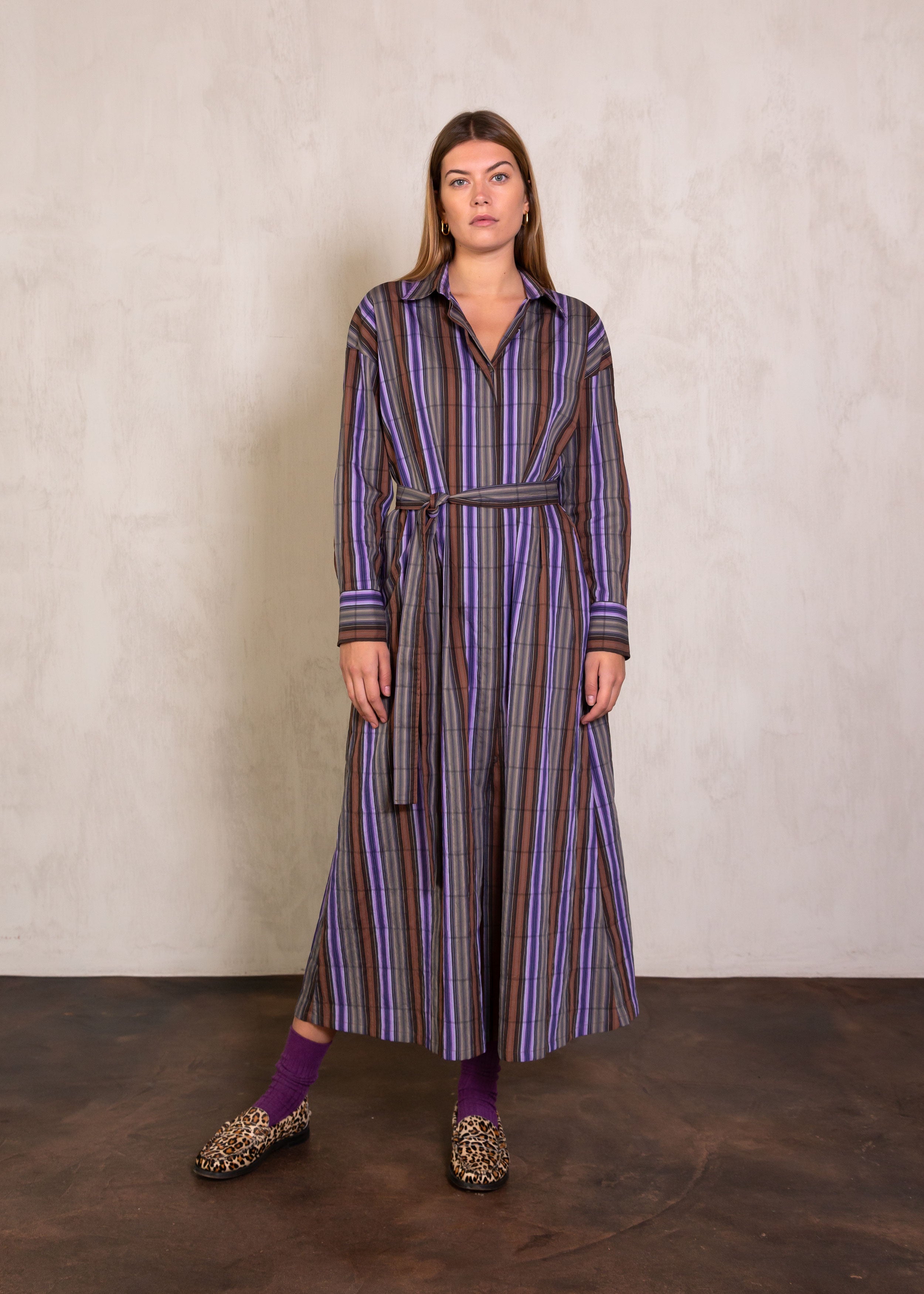 The Georges dress in disco stripe